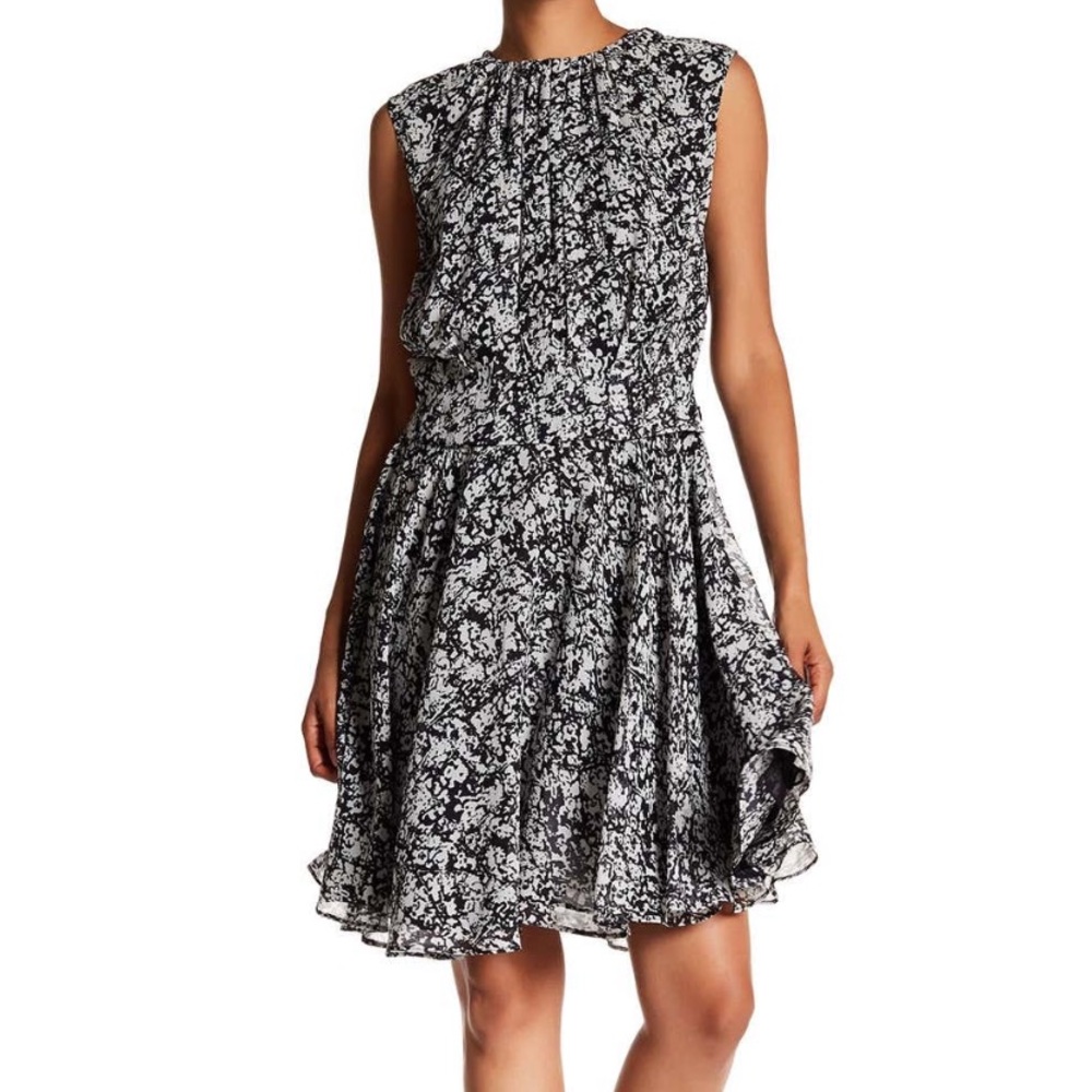 DEREK LAM Sleeveless Pleated Silk Dress